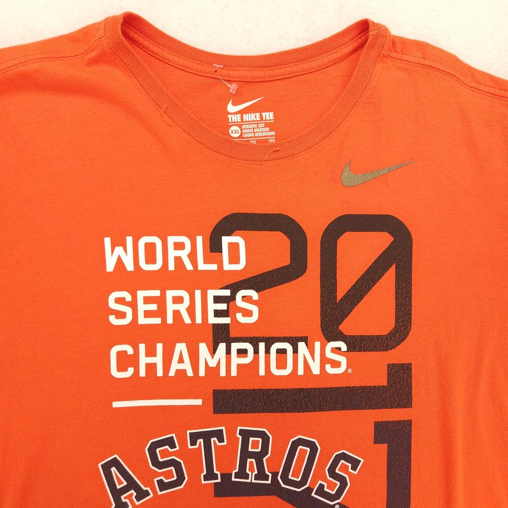 Nike Houston Astros Graphic College Baseball T Shirt Mens Size 2XL Orange
